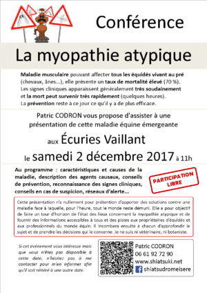 Affiche conférence MAE - Écuries Vaillant