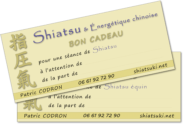 Bons cadeaux Shiatsu